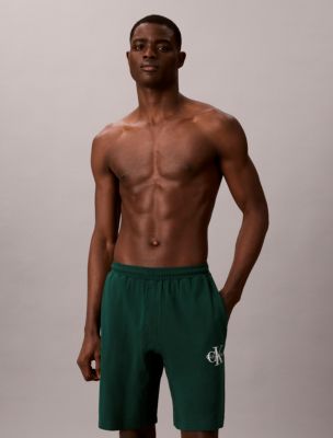 Icon Cotton Stretch Monologo Sleep Shorts, Kings Emerald Green