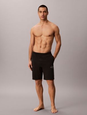 Icon Cotton Stretch Monologo Sleep Shorts, Black