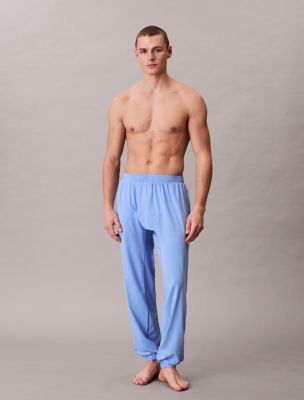 Icon Cotton Stretch Monologo Sleep Joggers, Blue Descent