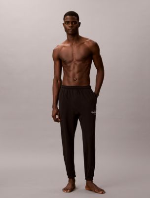 Icon Cotton Stretch Monologo Sleep Joggers, Black