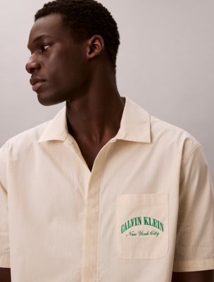 Сорочка Heritage Classic Poplin для мужчин, хлопок — Calvin Klein, цвет: Полосатый меловой — фото 2