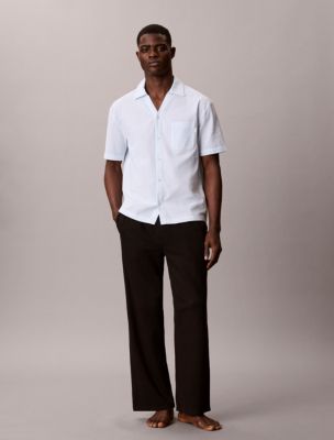 Мужские рубашки Calvin Klein Seersucker Relaxed Sleep Button-Down Shirt — фото 4