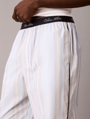 Пижамные брюки Script для мужчин, хлопок, поплин — Calvin Klein, цвет: Полосатый — фото 2