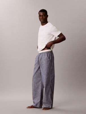 Пижамные брюки для мужчин, хлопок — Calvin Klein, цвет: Шамбре индиго — фото 2