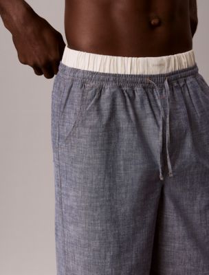 Пижамные брюки для мужчин, хлопок — Calvin Klein, цвет: Шамбре индиго — фото 4