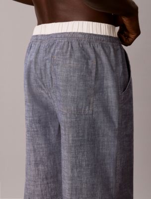 Пижамные брюки для мужчин, хлопок — Calvin Klein, цвет: Шамбре индиго — фото 6