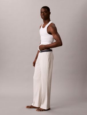 Мужские пижамные брюки Calvin Klein Heritage из вафельной ткани, цвет: Светлый серый меланжевый — фото 3