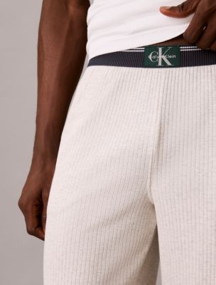 Мужские пижамные брюки Calvin Klein Heritage из вафельной ткани, цвет: Светлый серый меланжевый — фото 5
