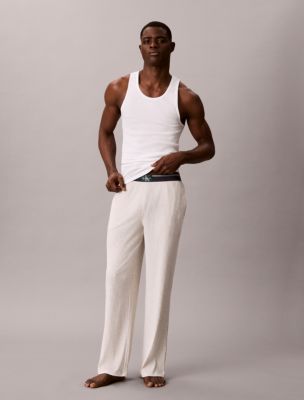 Мужские пижамные брюки Calvin Klein Heritage из вафельной ткани, цвет: Светлый серый меланжевый — фото 1