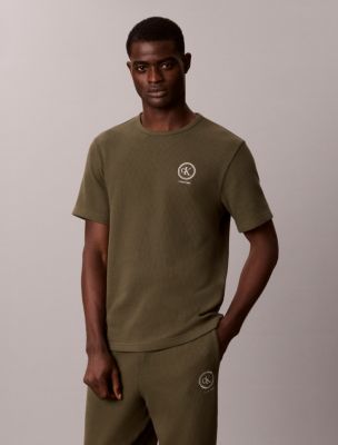 Brushed Waffle Sleep Tee, Olive Night