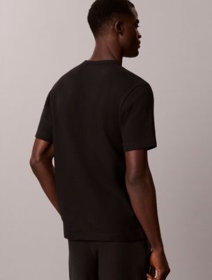 Мужские брюки Calvin Klein Brushed Waffle Sleep Joggers, цвет: Чёрный — фото 5