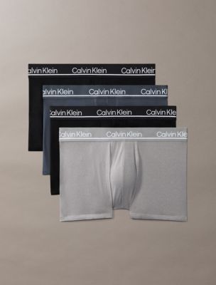 Microfiber Stretch Plus 4-Pack Low Rise Trunk, BLACK/ TURBULENCE/ GREY HEATHER