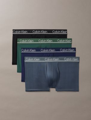 Microfiber Stretch Plus 4-Pack Low Rise Trunk, Kells Green / Black / Turbulence / Peacoat