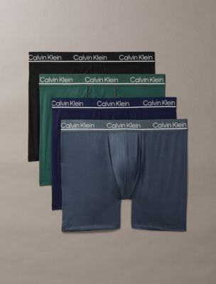 Microfiber Stretch Plus 4-Pack Boxer Brief, Kells Green / Black / Turbulence / Peacoat