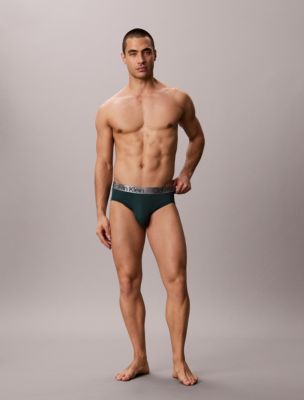 Трусы-брифы Chromatic Hip для мужчин, 4 шт. — Calvin Klein, цвет: Изумрудный зелёный разноцветный — фото 2