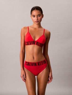 Intense Power Swim Triangle Bikini Top, Red Alert