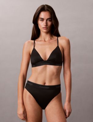 Icon Shine Swim Triangle Bikini Top, Black
