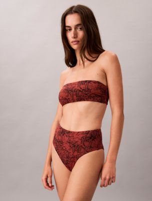 Essentials Swim Bandeau, Python+Spiced Apple