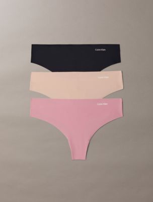 Invisibles 3-Pack Thong, Black/ Cedar/ Soft Mauve