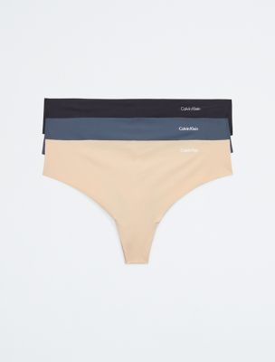 Invisibles 3-Pack Thong, Speakeasy / Caramel / Black