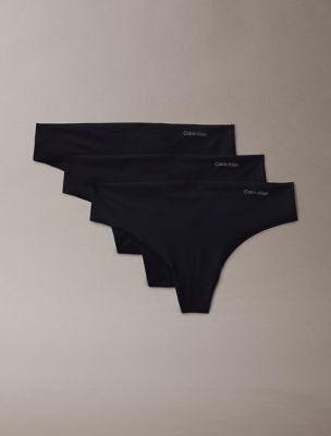Invisibles 3-Pack Thong, Black