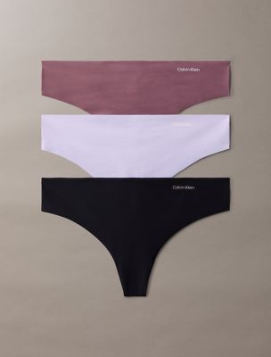 Invisibles 3-Pack Thong, Black / Cinder / Lilac Quartz