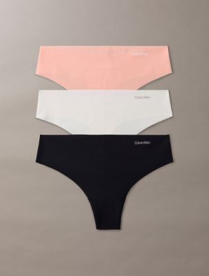 Invisibles 3-Pack Thong, Black/Wind Chime/Luminous Peach