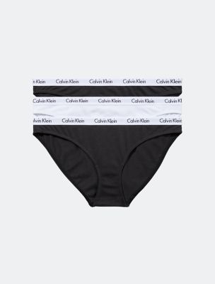 Carousel Logo Cotton 3-Pack Bikini, Black / White