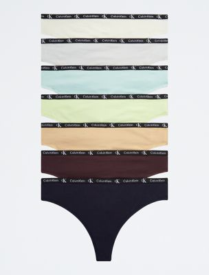 Calvin Klein 1996 Cotton Stretch 7-Pack Modern Thong, Night Sky Multi