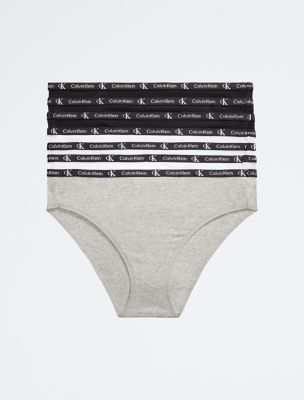 Calvin Klein 1996 Cotton Stretch 7-Pack Modern Bikini, Black / White / Grey Heather