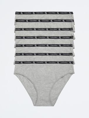 Calvin Klein 1996 Cotton Stretch 7-Pack Modern Bikini, Grey Heather