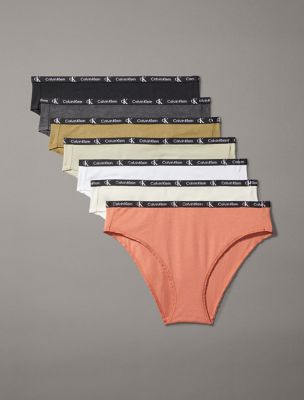 Calvin Klein 1996 Cotton Stretch 7-Pack Modern Bikini, Aragon Multi