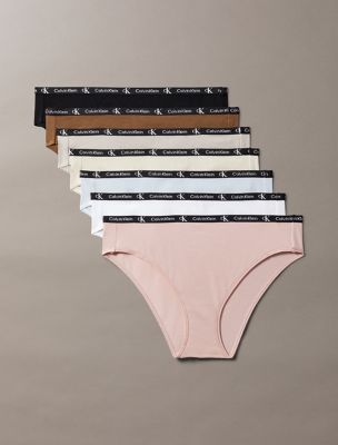 Calvin Klein 1996 Cotton Stretch 7-Pack Modern Bikini, Sandshell Multi
