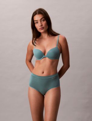 Ideal Cotton High Rise Brief, Slate Turquoise 