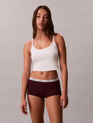 Modern Logo Boyshort, Dark Berry
