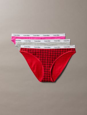 Modern Logo 3-Pack Bikini, Blotched Plaid Multi
