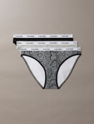 Icon Logo 3-Pack Bikini, Black/ Grey Heather/ Marble Snake Small Black