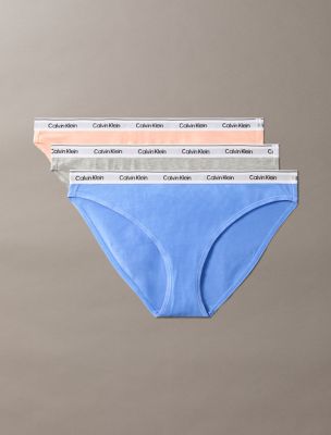 Modern Logo 3-Pack Bikini, Glacier/Melon Frenzy/Grey Heather