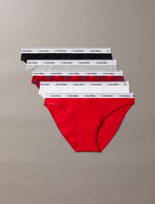 Icon Logo 5-Pack Low Rise Bikini, Established Red Multi