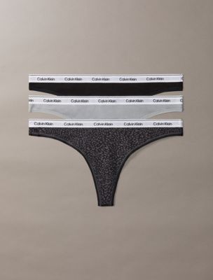 Icon Logo 3-Pack Low Rise Thong, Animal Mirror Oxford
