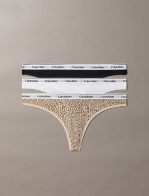Icon Logo 3-Pack Low Rise Thong, Animal Mirror Oxford