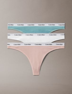 Modern Logo 3-Pack Low Rise Thong, Subdued / White / Beach