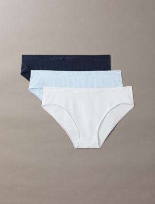 Bonded Flex 3-Pack Mid Rise Bikini, Shoreline/ Breezy Blue/ Silver Haze