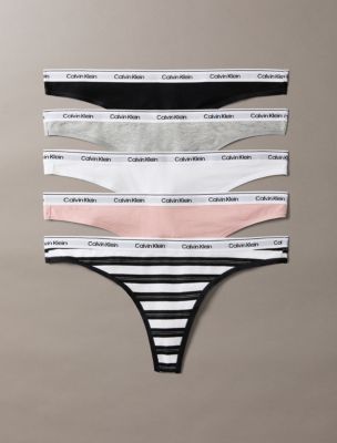 Icon Logo 5-Pack Thong, Black/Classic White/Triple Stripe Small Black/Subdued/Grey Heather