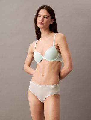 Microfiber Stretch with Lace Hipster, Moonlight Jade