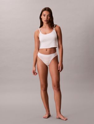Maximum Cotton Thong, Oyster Grey Stripe