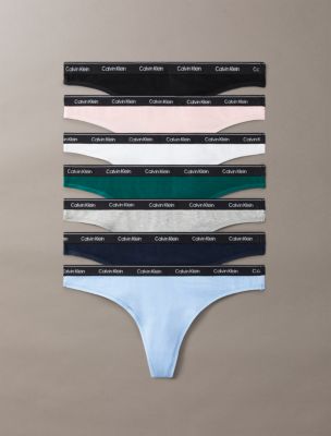 Modern Logo 7-Pack Thong, Black/Grey Heather/Shoreline/Frozen Fjord/Turf/Icy Grey/Attract