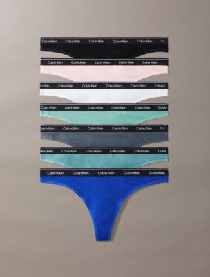 Modern Logo 7-Pack Thong, Black/White/Turbulence/Royalty/Dreamscape/Slate Turquoise/Charming Green