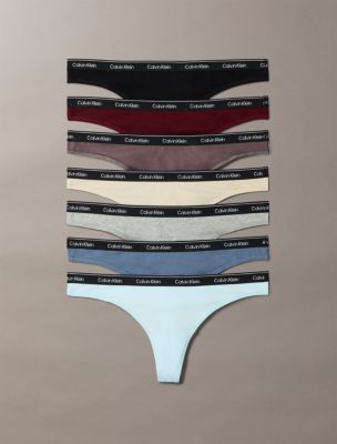 Modern Logo 7-Pack Thong, Airy Blue Multi