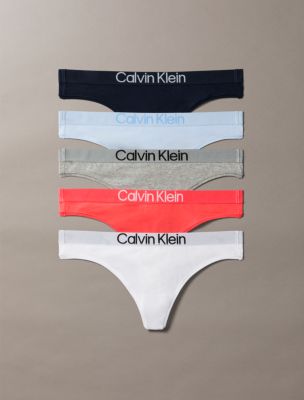 Maximum Cotton 5-Pack Thong, Shoreline/ Breezy Blue/ Grey Htr/ Classic White/ Punch Pink